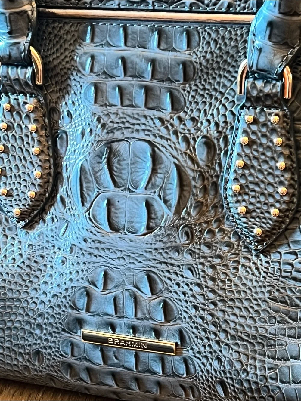 Brahmin Marissa Satchel in Slate Stratos